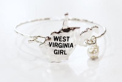 WVU West Virginia Girl Bangle Bracelet