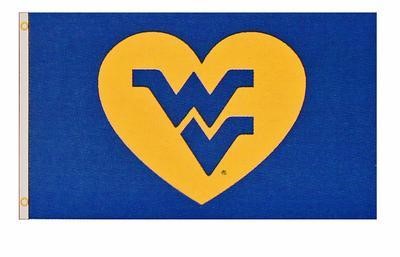 WVU 3'x5' Heart Flag