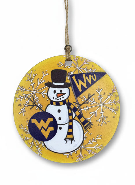 WVU Snowman Ornament