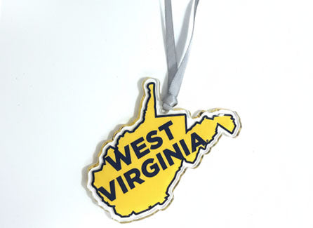 WVU State Outline Ornament