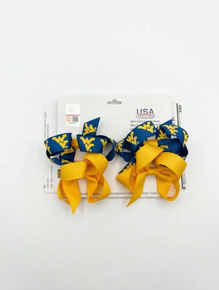 WVU 4 Pack Hair Bows