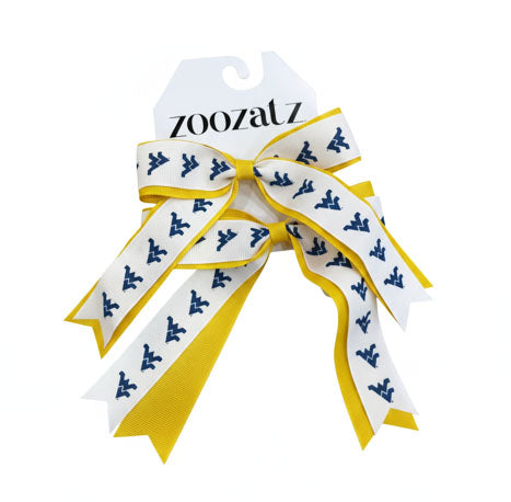 WVU 2 Pack Ribbon Ponytail Holders