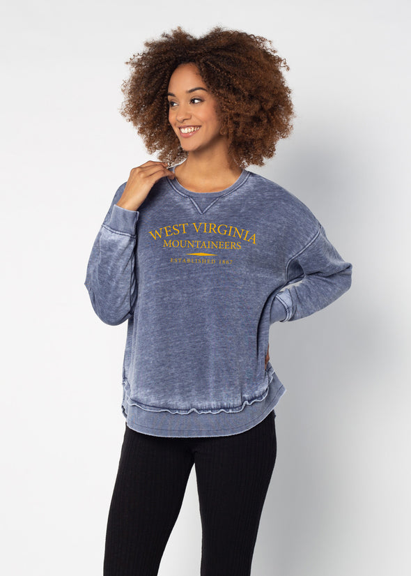 WVU Burnout Campus Crew Pullover