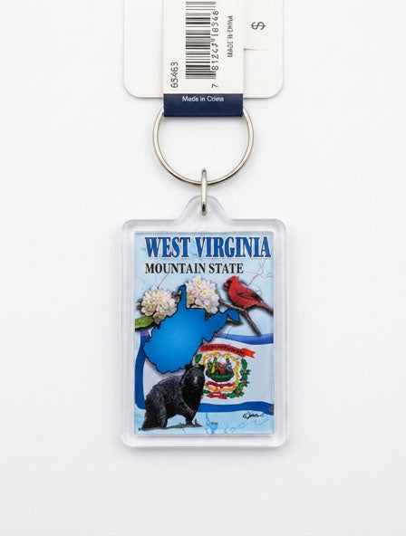WVU State Keychain