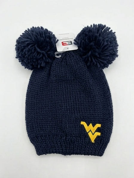 WVU Double Pom Beanie