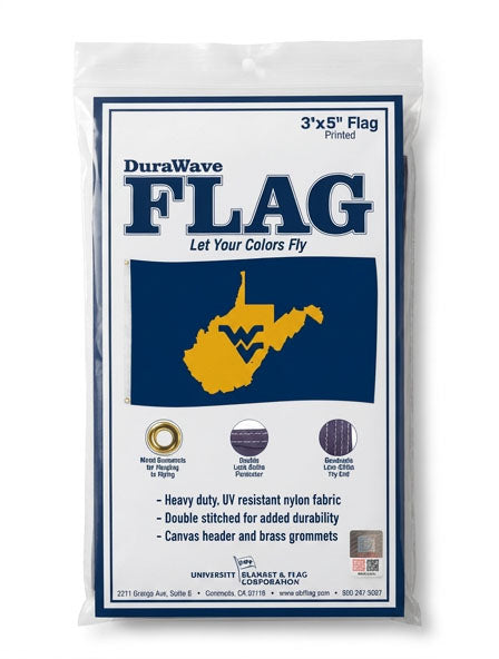 WVU 3x5 State Outline Flag