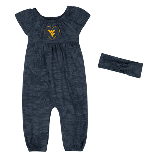 WVU Infant Fern Romper and Headband