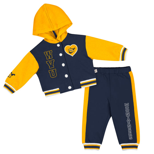 WVU Infant Varsity Jacket Set