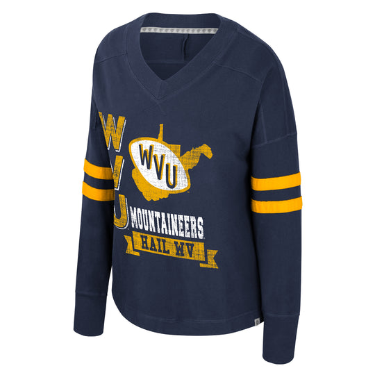 WVU Womens Violet Oversized Long Sleeve Tee