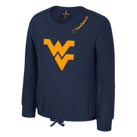 WVU Girls Beautopia Waffle Long Sleeve Shirt