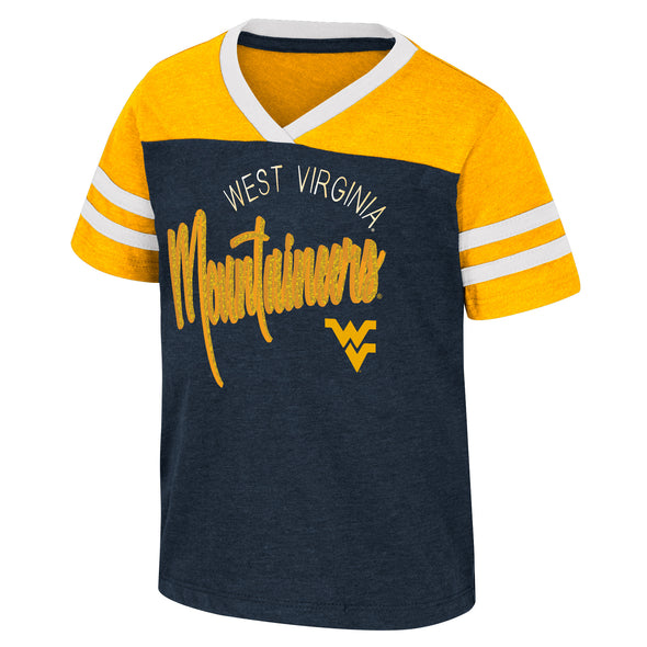 WVU Toddler Girls Summer Vneck Tee