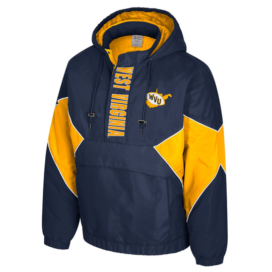 WVU Mens Richest Man Quarter Zip Jacket