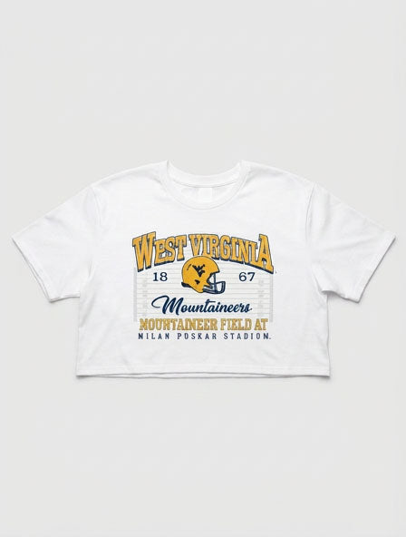WVU Football Boxy Crop Tee
