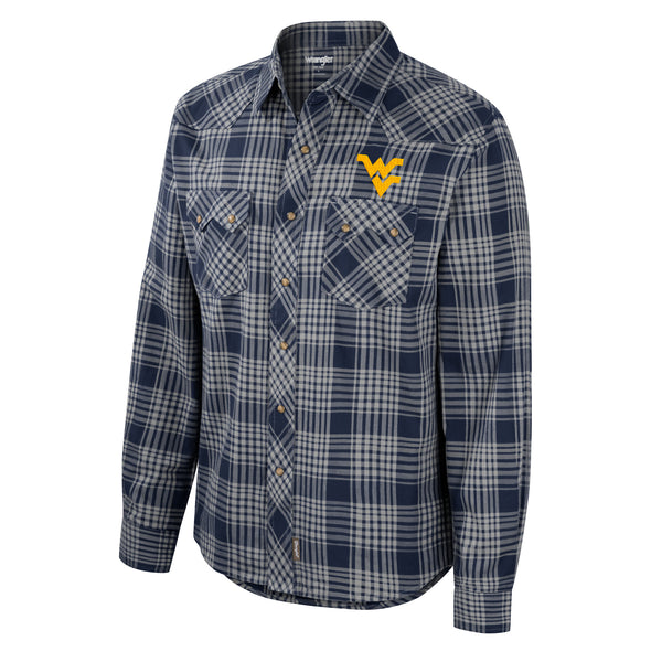 WVU Mens Wrangler Flannel Shirt