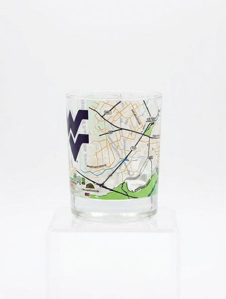 WVU Map Rocks Glass