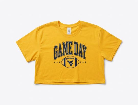 WVU Womens Football Boxy Crop
