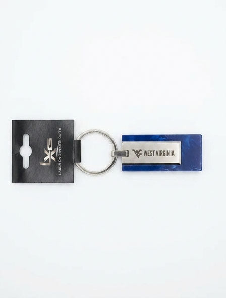 WVU Resin Keychain