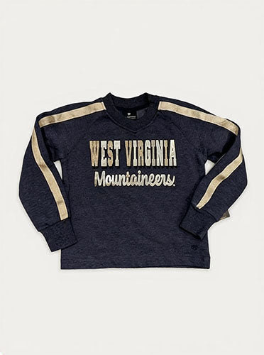 WVU Girls Treasure Vneck Crew