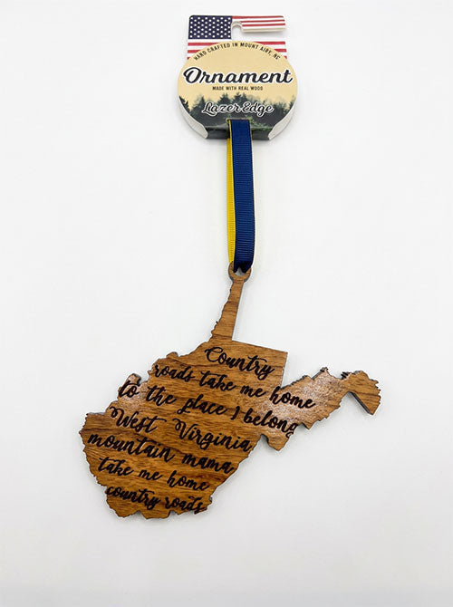 WVU Country Roads Song Ornament