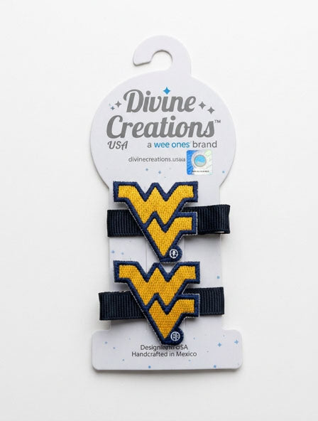 WVU Hair Clip Pair