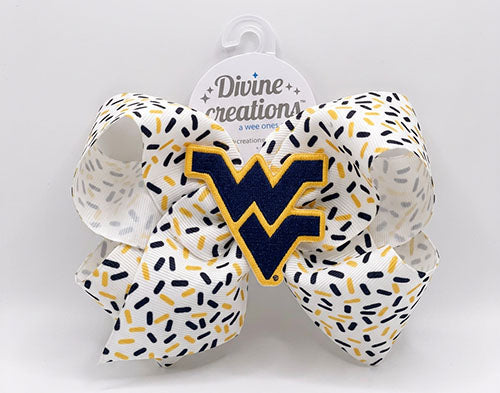 WVU Confetti Hair Bow