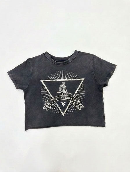 WVU Black Crop Tee