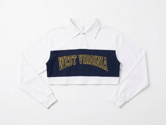 WVU Long Sleeve Crop Polo