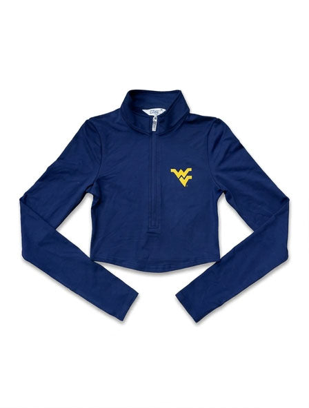 WVU Womens Cropped Quarter Zip