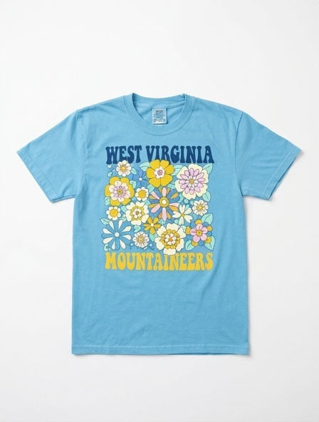 WVU Floral Retro Tee