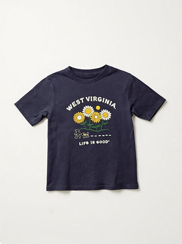WVU Youth Girls Flower Walk Tee