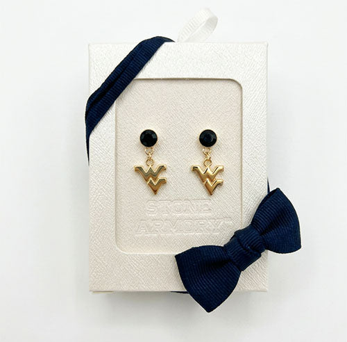 WVU Crystal Drop Earrings