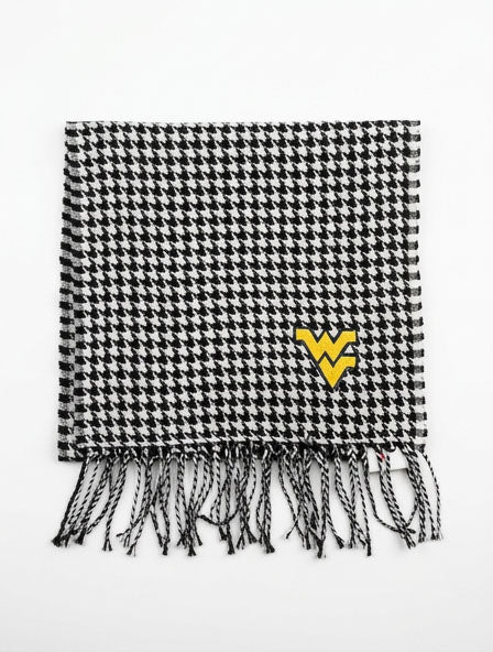 WVU Houndstooth Mid Weight Scarf