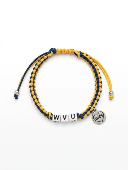 WVU Bead Bracelet