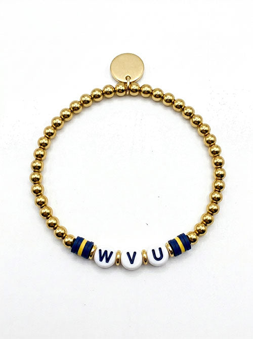 WVU Bead Bracelet