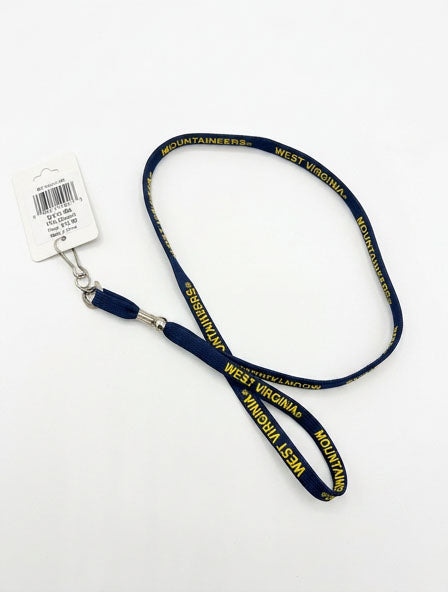 WVU Shoe Lace Lanyard