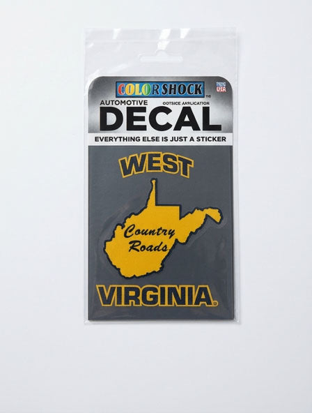 WVU State with West Virginia Script Decal