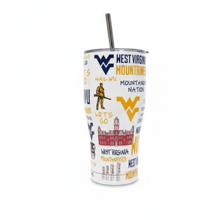 WVU All Over Decal Tumbler