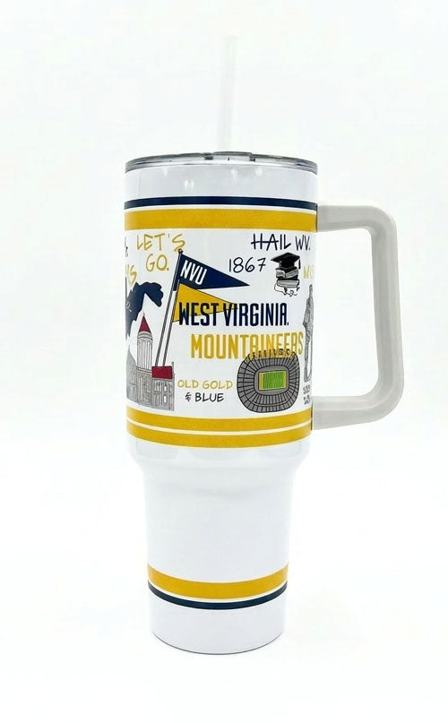 WVU XL Tumbler With Handle