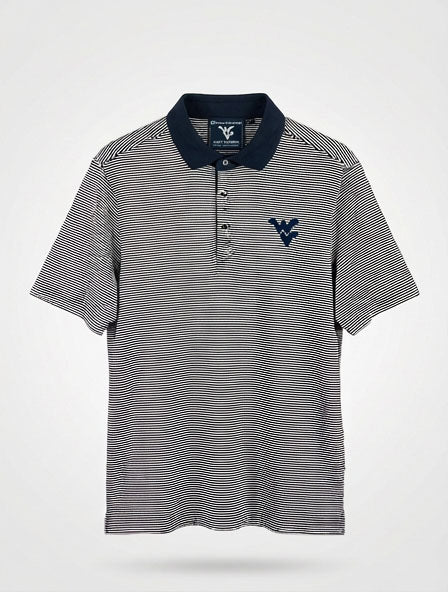 WVU Micro Stripe Polo