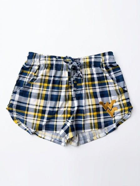 WVU Womens Plaid Shorts