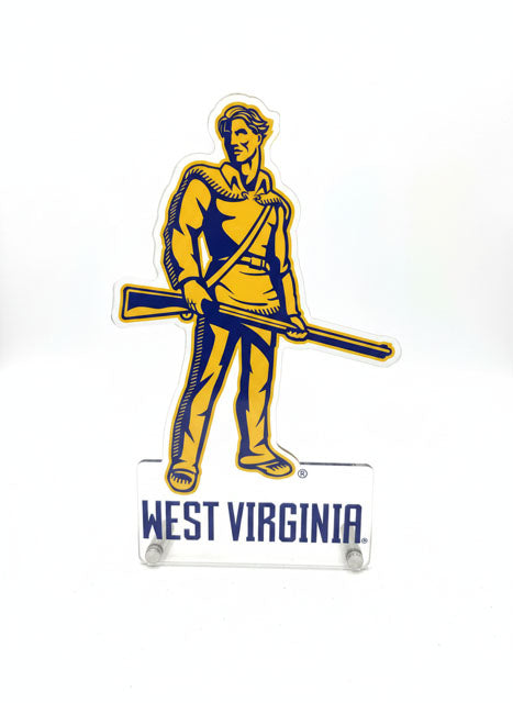 WVU Acrylic Mountaineer Man Stand