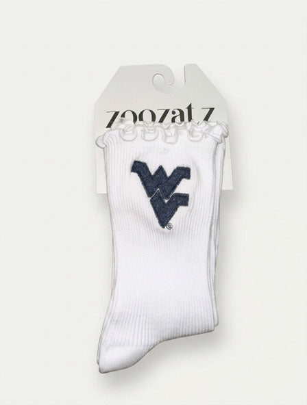 WVU Womens Lettuce Hem Socks