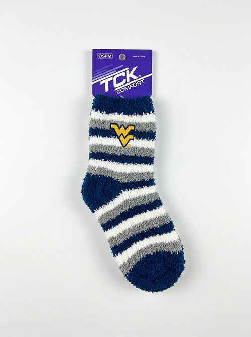 WVU Stripe Fuzzy Socks
