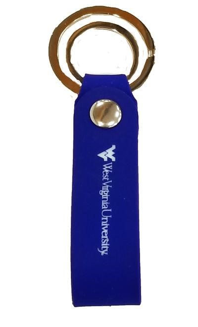 WVU Silicone Double Ring Keychain