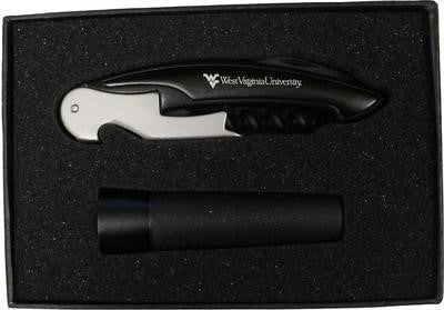 WVU Wine Opener and Stopper Set