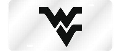 WVU Silver Plate with Black WV License Plate