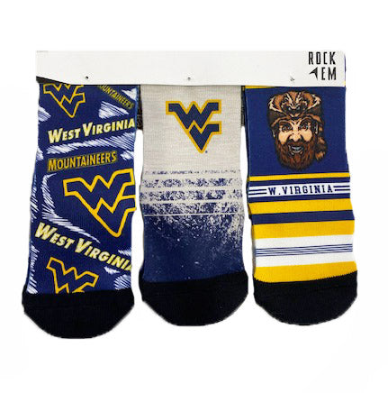 WVU Toddler 3 Pack of Socks
