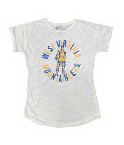 WVU Womens Rolled Sleeve Slub Tee