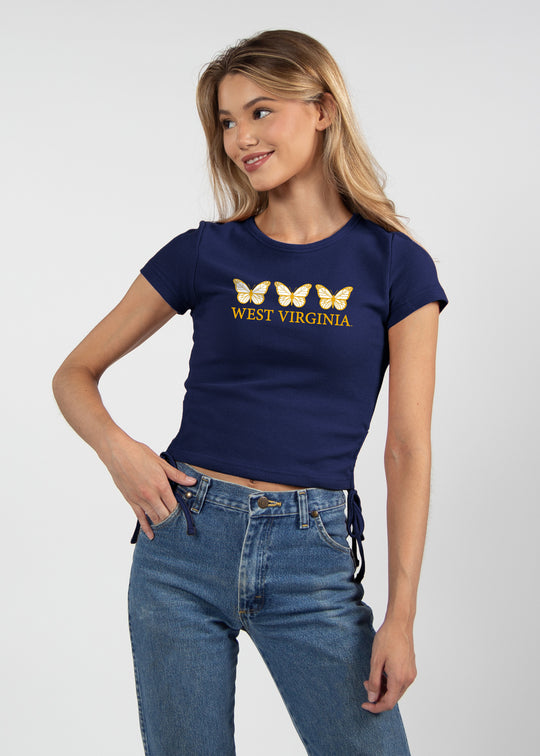 WVU Cinch Side Top