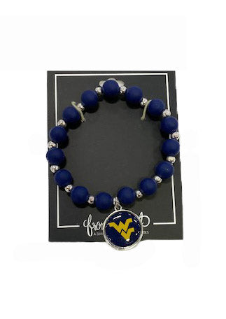 WVU Silicone Bead Bracelet